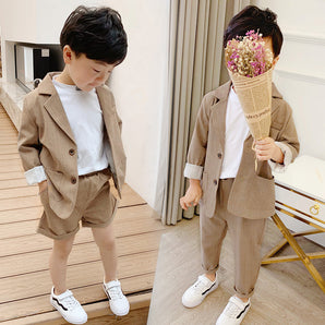 new Korean children's clothing men and women children suit suit casual two-piece tide handsome cute wind