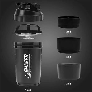 500ML Three-Layer Portable Protein Shake Cup | Protein Powder Container with Mixing Ball | Travel-Friendly Shaker