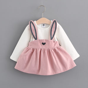 2021 Autumn Korean Girls Cute Rabbit Dress | Baby Princess Dress | Toddler Fall Clothing