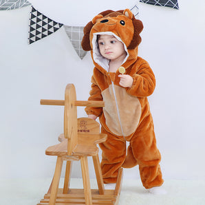 Clothes For Babies Autumn 3-year-old Baby Animal Jumpsuit Flannel Romper European And American Children's Wear