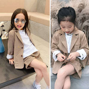 new Korean children's clothing men and women children suit suit casual two-piece tide handsome cute wind