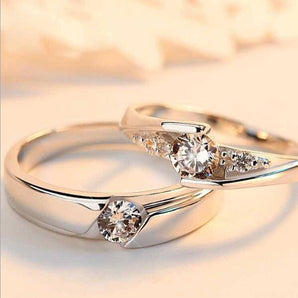 Silver Couple Diamond Rings