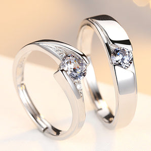 Silver Couple Diamond Rings