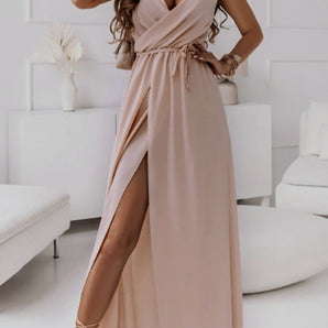 Tied Surplice Sleeveless Midi Cami Dress