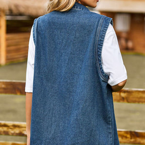 Button Down Denim Vest