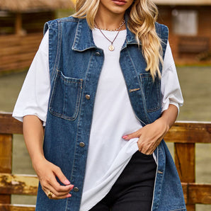 Button Down Denim Vest